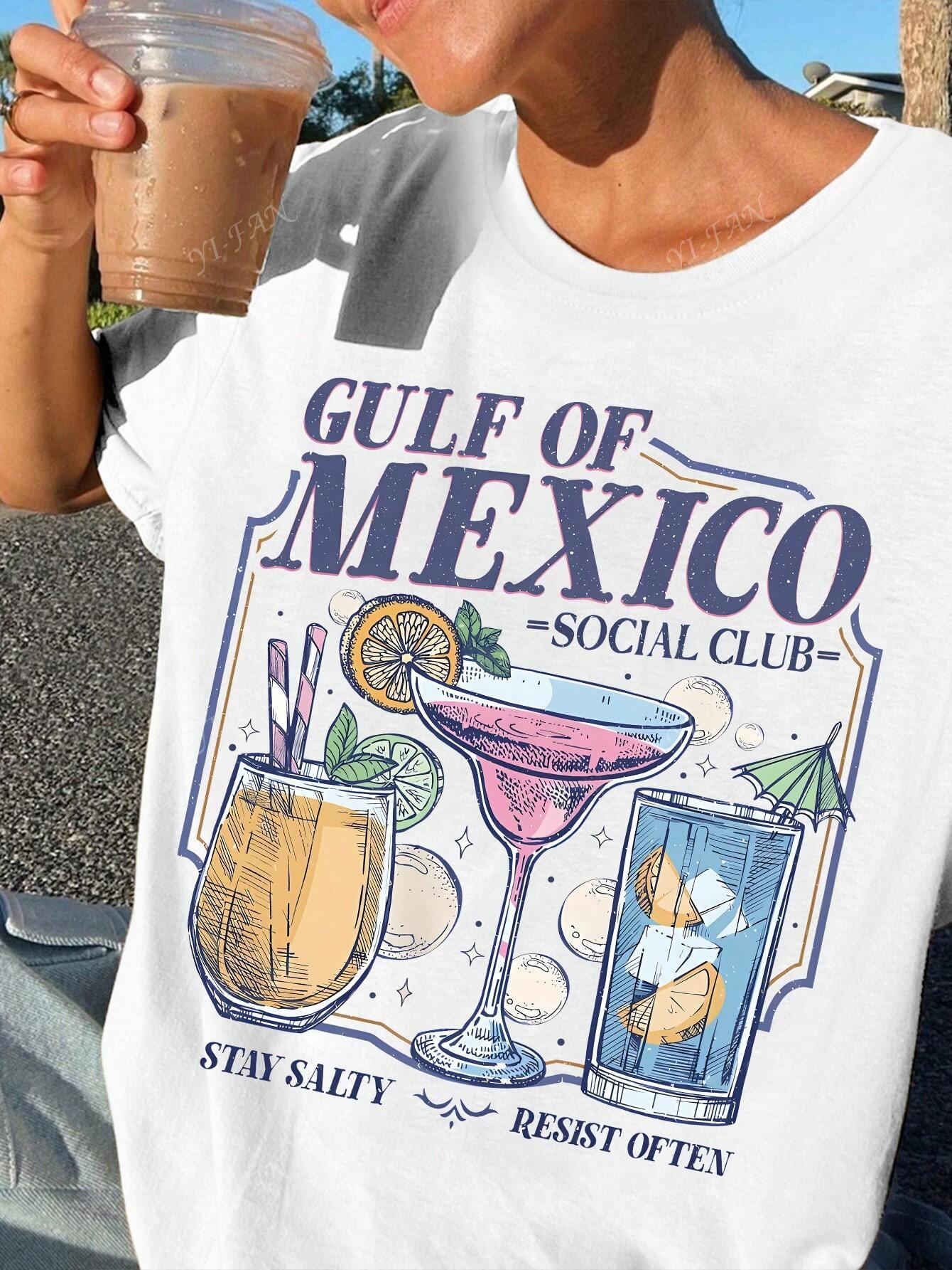 Gulf Of Mexico Social Club Printing T-Shirt Women Cotton Summer Short Sleeve Comfortable Soft O-Neck Tops Street Womans Clothes S
Gulf Of Mexico Social Club Printing T-Shirt Women Cotton Summer Short Sleeve Comfortable Soft O-Neck Tops Street Womans Clothes S