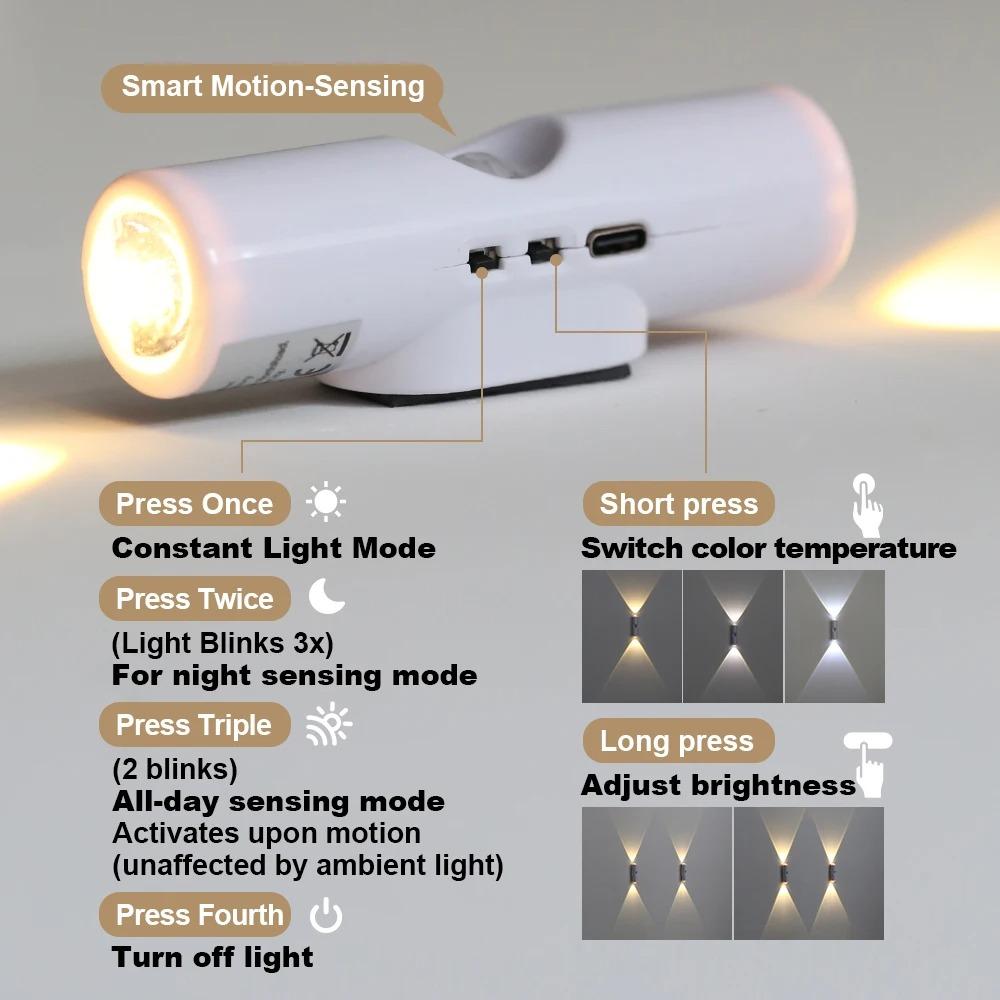 RGB Gradient LED Night Light Motion Sensor Magnetic Rechargeable Wall Lamp for Bedroom Closet Bathroom Garden Home Decoration Three Colors білий
RGB Gradient LED Night Light Motion Sensor Magnetic Rechargeable Wall Lamp for Bedroom Closet Bathroom Garden Home Decoration Three Colors білий