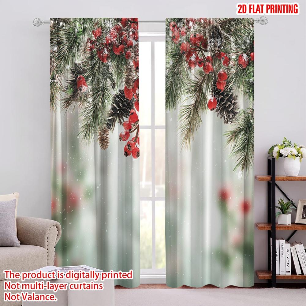 2pcs,2D plane printing Light Filtering Curtains Evergreen Fir Branches Red Ripe Holly Berries Versatile Durable Polyester 52.50 × 116.00 cm 2 pcs
2pcs,2D plane printing Light Filtering Curtains Evergreen Fir Branches Red Ripe Holly Berries Versatile Durable Polyester 52.50 × 116.00 cm 2 pcs