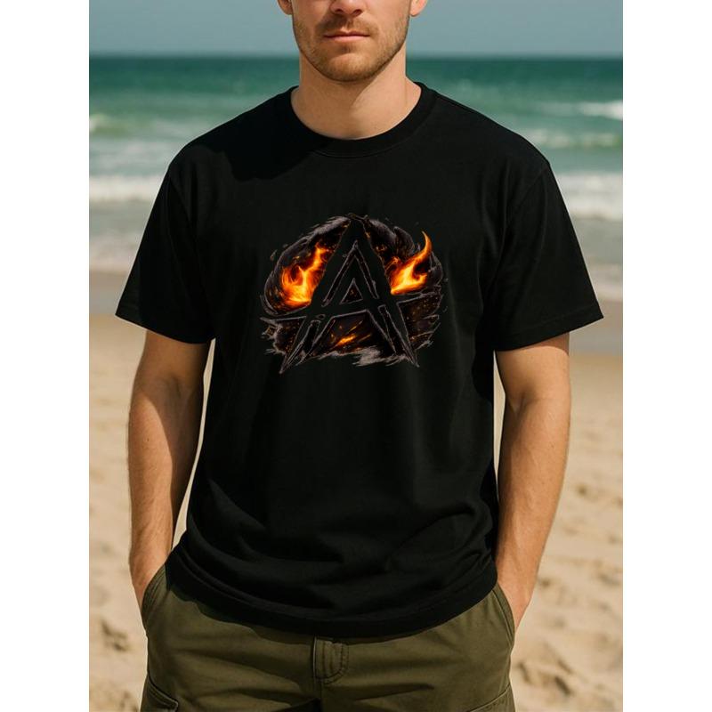 European sizes Flame Geometric Wing Pattern Print, Comfortable and Breathable Casual Sports Top, Pattern Printed Round-neck T-shirt 4XL чорний
European sizes Flame Geometric Wing Pattern Print, Comfortable and Breathable Casual Sports Top, Pattern Printed Round-neck T-shirt 4XL чорний