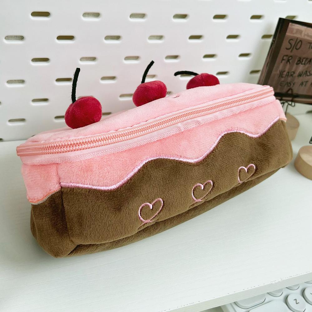 Dacron Exquisite Storage Bag Cherry Cake Shape Pencil Pouch Large Capacity Cute Plush Pen Bag
Dacron Exquisite Storage Bag Cherry Cake Shape Pencil Pouch Large Capacity Cute Plush Pen Bag