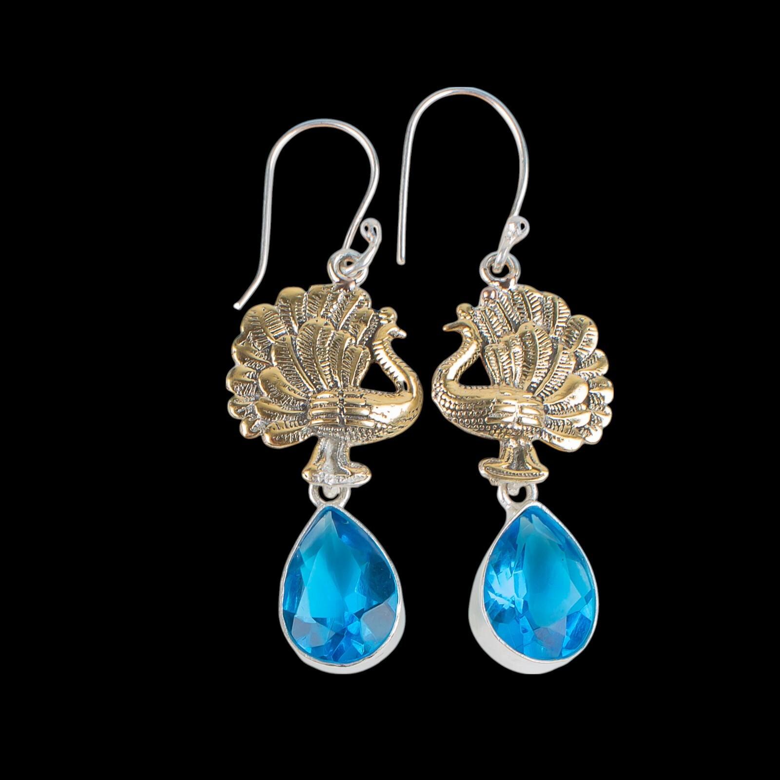 Swiss Blue Topaz Gemstone 925 Sterling Silver Jewelry Handcrafted Earrings 2.20 EE-44-8
Swiss Blue Topaz Gemstone 925 Sterling Silver Jewelry Handcrafted Earrings 2.20 EE-44-8