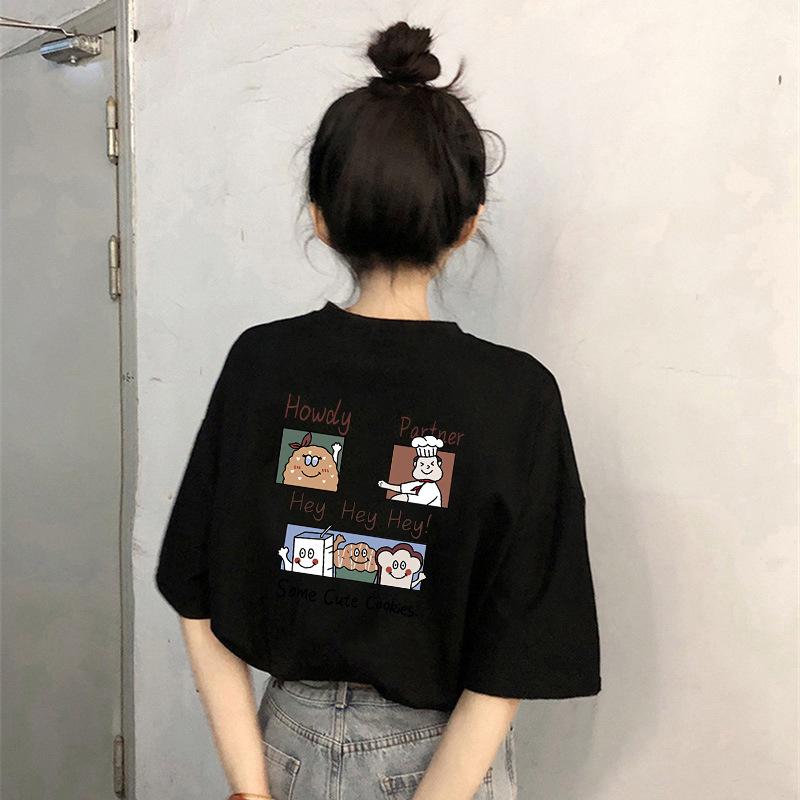 Front and rear cartoon printed cotton short-sleeved t-shirt girls front shoulder summer loose and thin t-shirt college style clothes 3XL
Front and rear cartoon printed cotton short-sleeved t-shirt girls front shoulder summer loose and thin t-shirt college style clothes 3XL