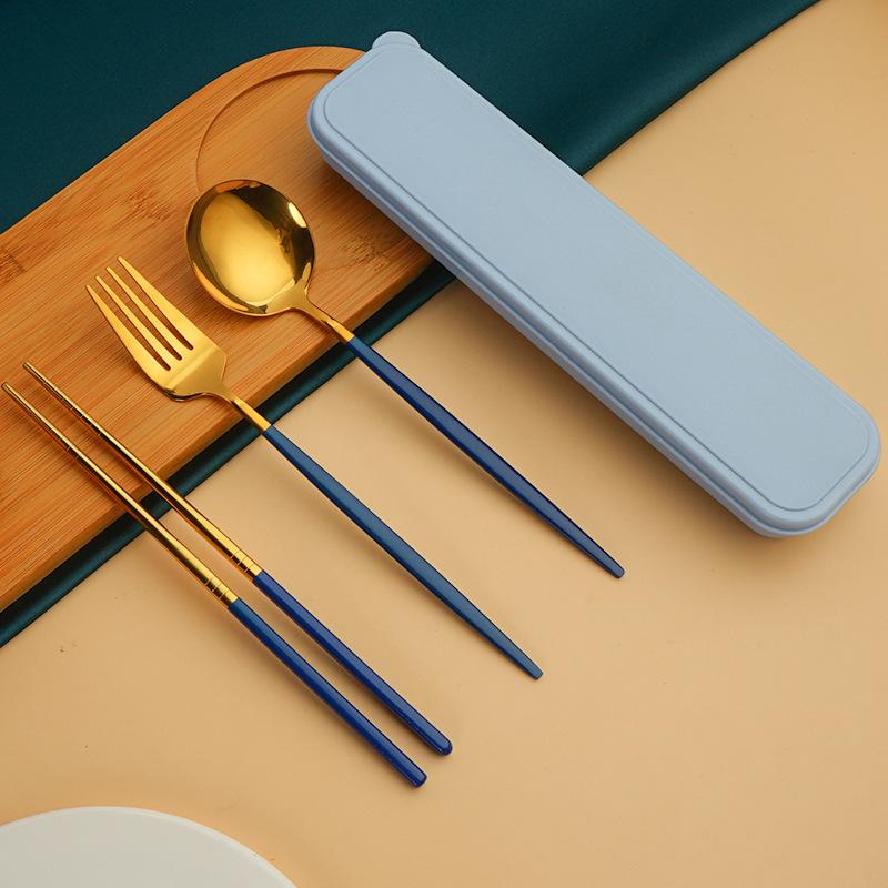 Portable Stainless Steel Cutlery Set 4 Pieces Including Chopsticks Fork Spoon Durable Lightweight Travel Flatware Set One Size синий
Portable Stainless Steel Cutlery Set 4 Pieces Including Chopsticks Fork Spoon Durable Lightweight Travel Flatware Set One Size синий