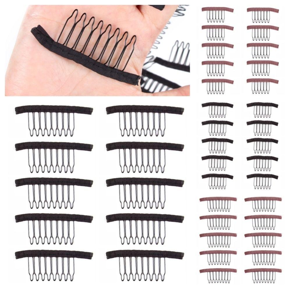 10 Pcs/Lot 6/8 Theeth Wig Combs Cloth Hair Extension Clips Wig Making Tool Wig Clips for Wig Caps
10 Pcs/Lot 6/8 Theeth Wig Combs Cloth Hair Extension Clips Wig Making Tool Wig Clips for Wig Caps
