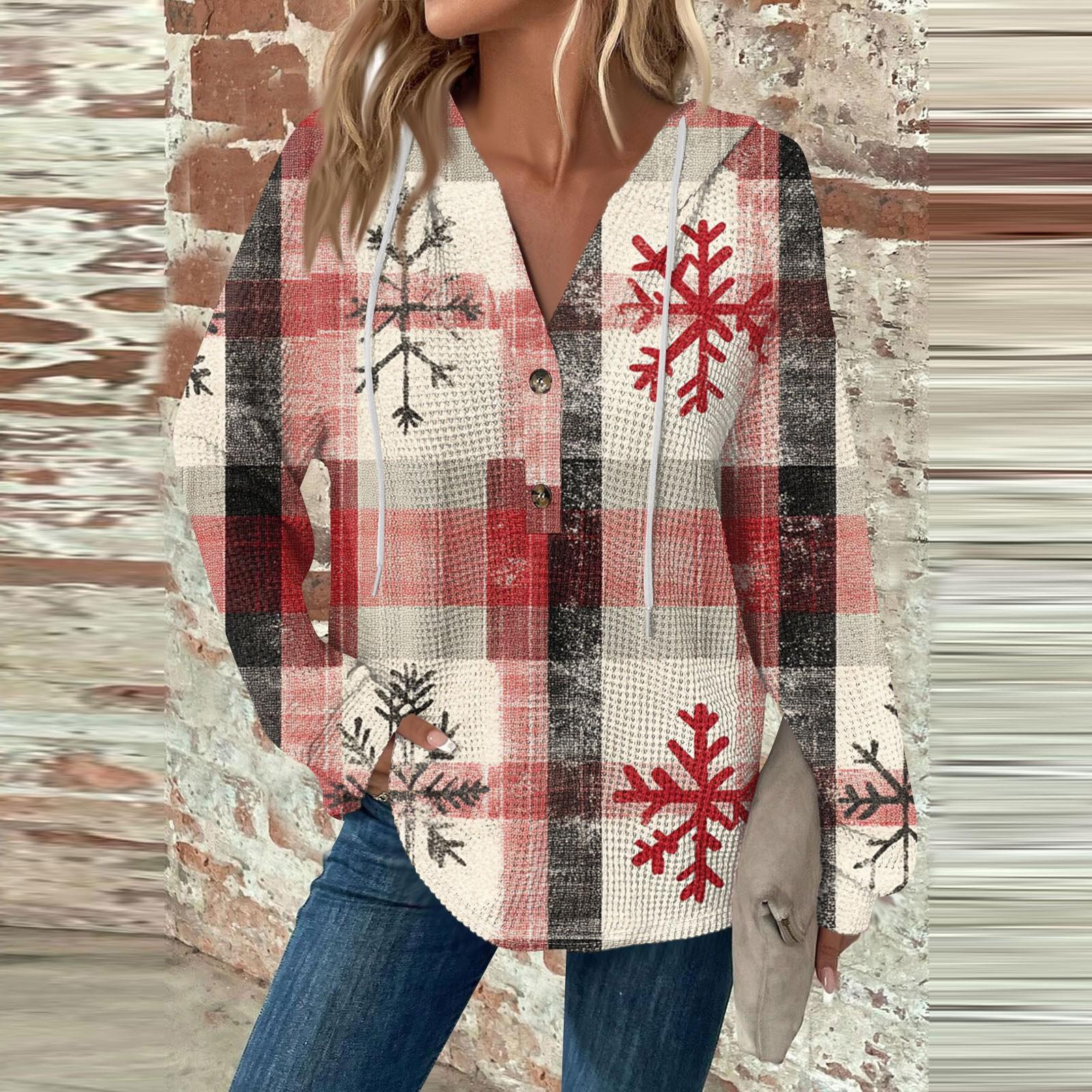 Женский повседневный топ с длинными рукавами, пуговицами, V-образным вырезом, рождественским принтом, завязками и капюшоном XL киноварь
Женский повседневный топ с длинными рукавами, пуговицами, V-образным вырезом, рождественским принтом, завязками и капюшоном XL киноварь