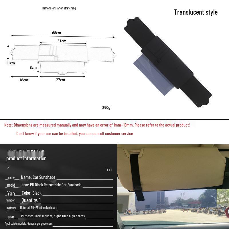 Universal Multi-functional Sun Visor: Anti-Glare, Sun Protection, and Heat Shield for Car Windshields
Universal Multi-functional Sun Visor: Anti-Glare, Sun Protection, and Heat Shield for Car Windshields
