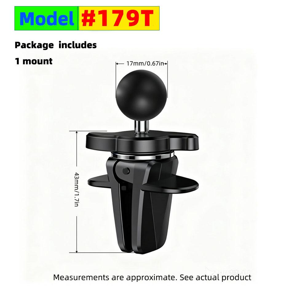 Universal 17mm Ball Head Mount Car Air Vent Phone Holder Adjustable Bracke, Mount Stand for Cell Phones GPS Tablet Model A
Universal 17mm Ball Head Mount Car Air Vent Phone Holder Adjustable Bracke, Mount Stand for Cell Phones GPS Tablet Model A