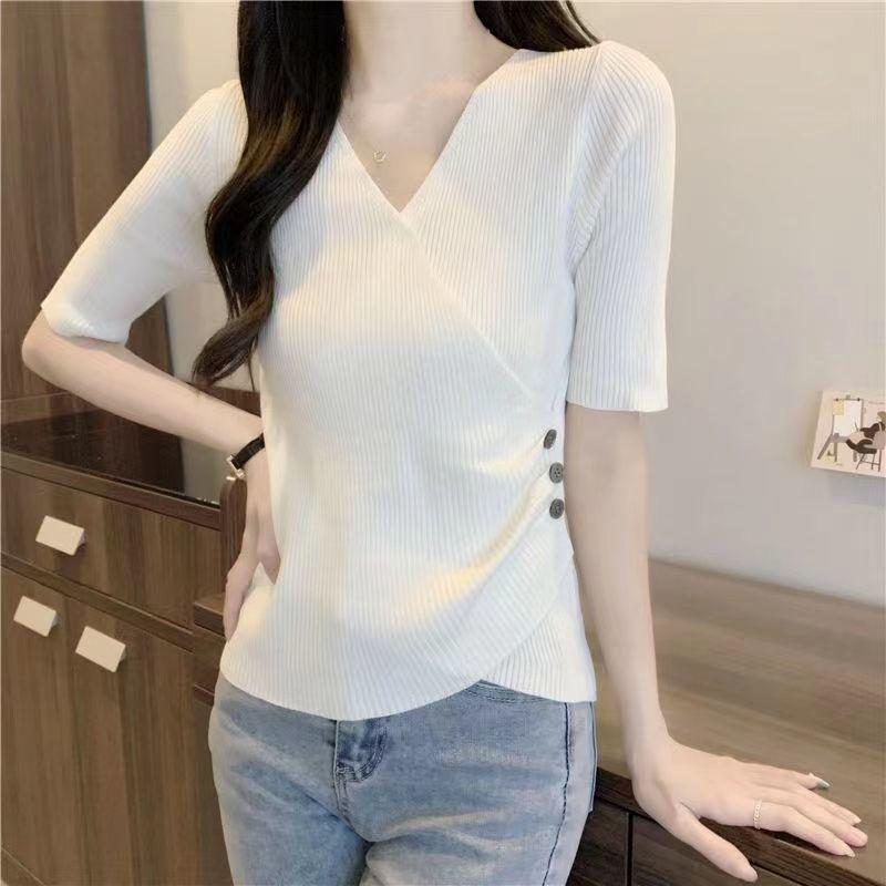 Southeast Asia Ice Silk V-Neck Top - Short Sleeve, French Chic Style for Spring/Summer 4XL - 170-200 lbs
Southeast Asia Ice Silk V-Neck Top - Short Sleeve, French Chic Style for Spring/Summer 4XL - 170-200 lbs