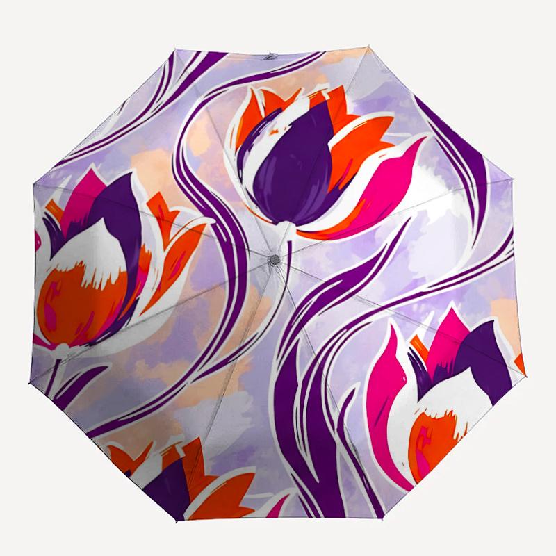 1pc Tulip Pattern Automatic Folding Umbrella - Compact 8-Rib Design, Durable Plastic & Iron, Festive Gift, Compact Umbrellan002
1pc Tulip Pattern Automatic Folding Umbrella - Compact 8-Rib Design, Durable Plastic & Iron, Festive Gift, Compact Umbrellan002