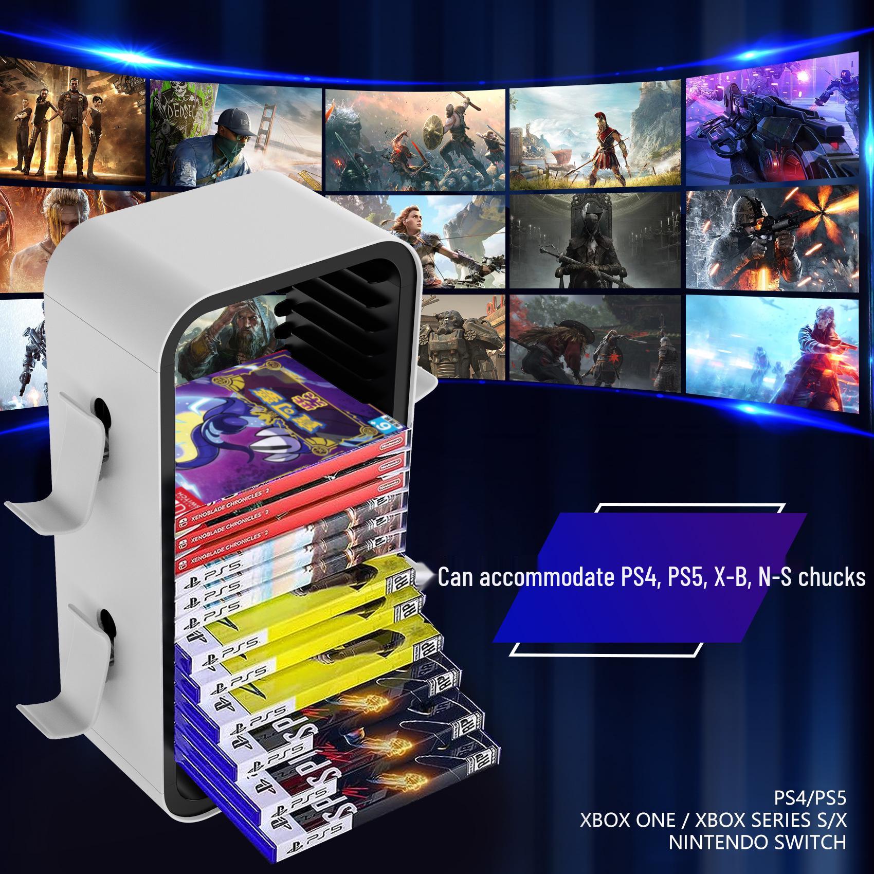 Багатофункціональний тримач для ігрових дисків PS5/Xbox - Компактна полиця для зберігання (Зарядний пристрій не входить до комплекту) KP06 чорний
Багатофункціональний тримач для ігрових дисків PS5/Xbox - Компактна полиця для зберігання (Зарядний пристрій не входить до комплекту) KP06 чорний