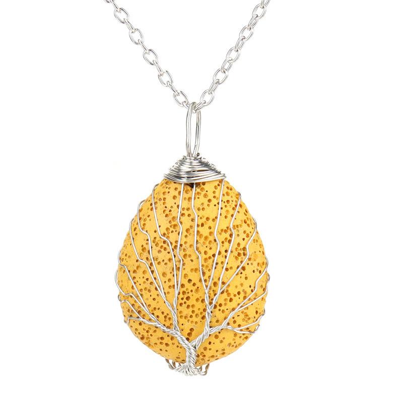 Hand-Wrapped Volcanic Stone Water Droplets Tree Of Life Pendant Necklace, Jewelry N530
Hand-Wrapped Volcanic Stone Water Droplets Tree Of Life Pendant Necklace, Jewelry N530