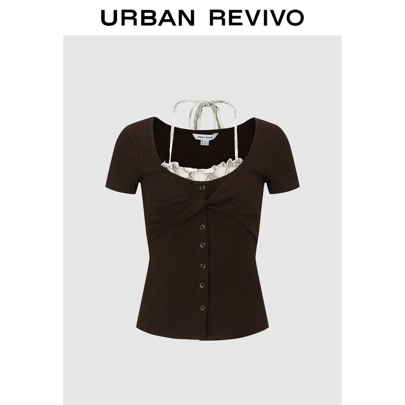 UR Women s Faux Two-Piece Twist Knot Halter T-Shirt M
UR Women s Faux Two-Piece Twist Knot Halter T-Shirt M