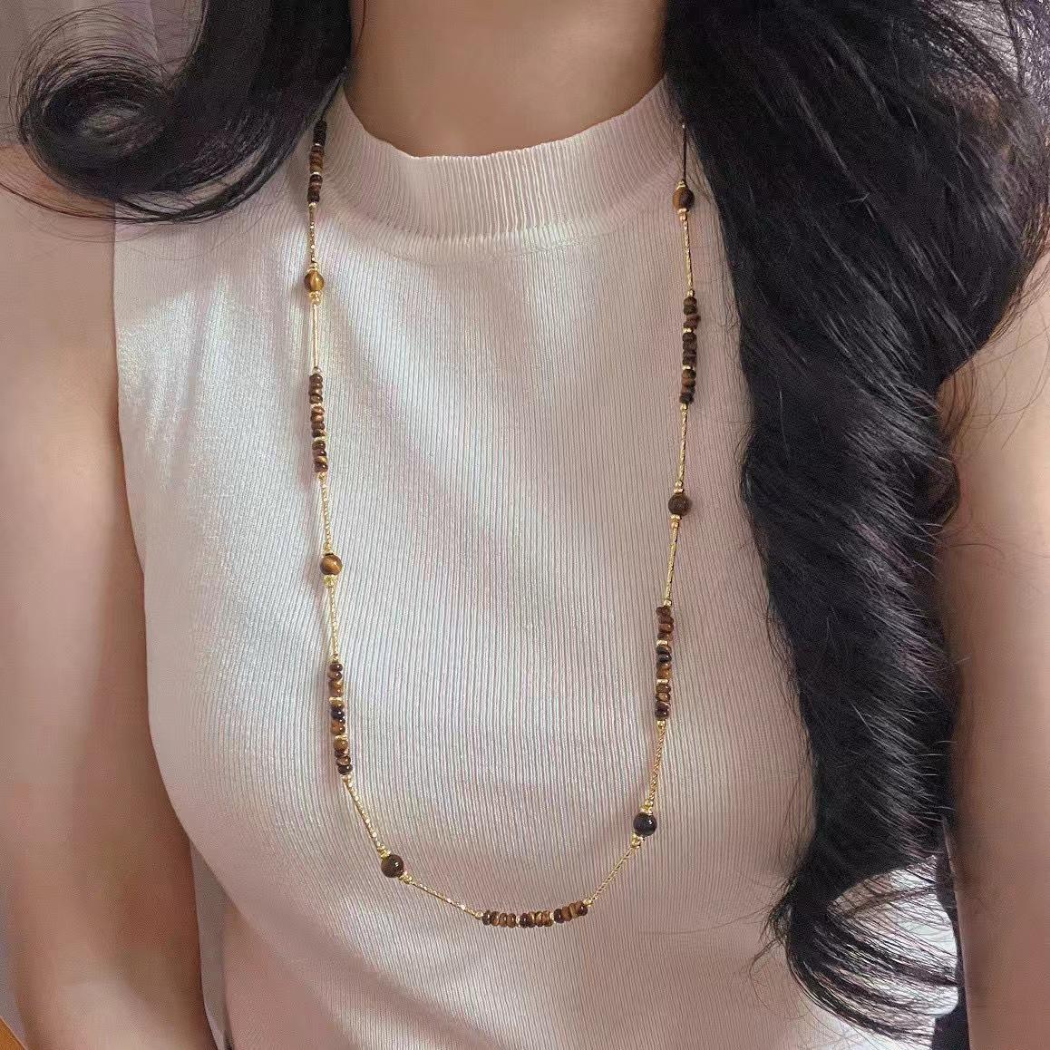Vintage Boutique Natural Tiger S Eye Stone Maillard Style Sweater Chain Necklace A Variety Of Ways To Wear Collarbone Chain
Vintage Boutique Natural Tiger S Eye Stone Maillard Style Sweater Chain Necklace A Variety Of Ways To Wear Collarbone Chain