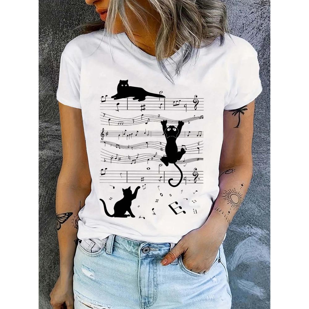 Short Sleeve Cat Print T-shirt Crew Neck Casual Top for Summer & Spring Women s Clothing Y2k Top S
Short Sleeve Cat Print T-shirt Crew Neck Casual Top for Summer & Spring Women s Clothing Y2k Top S