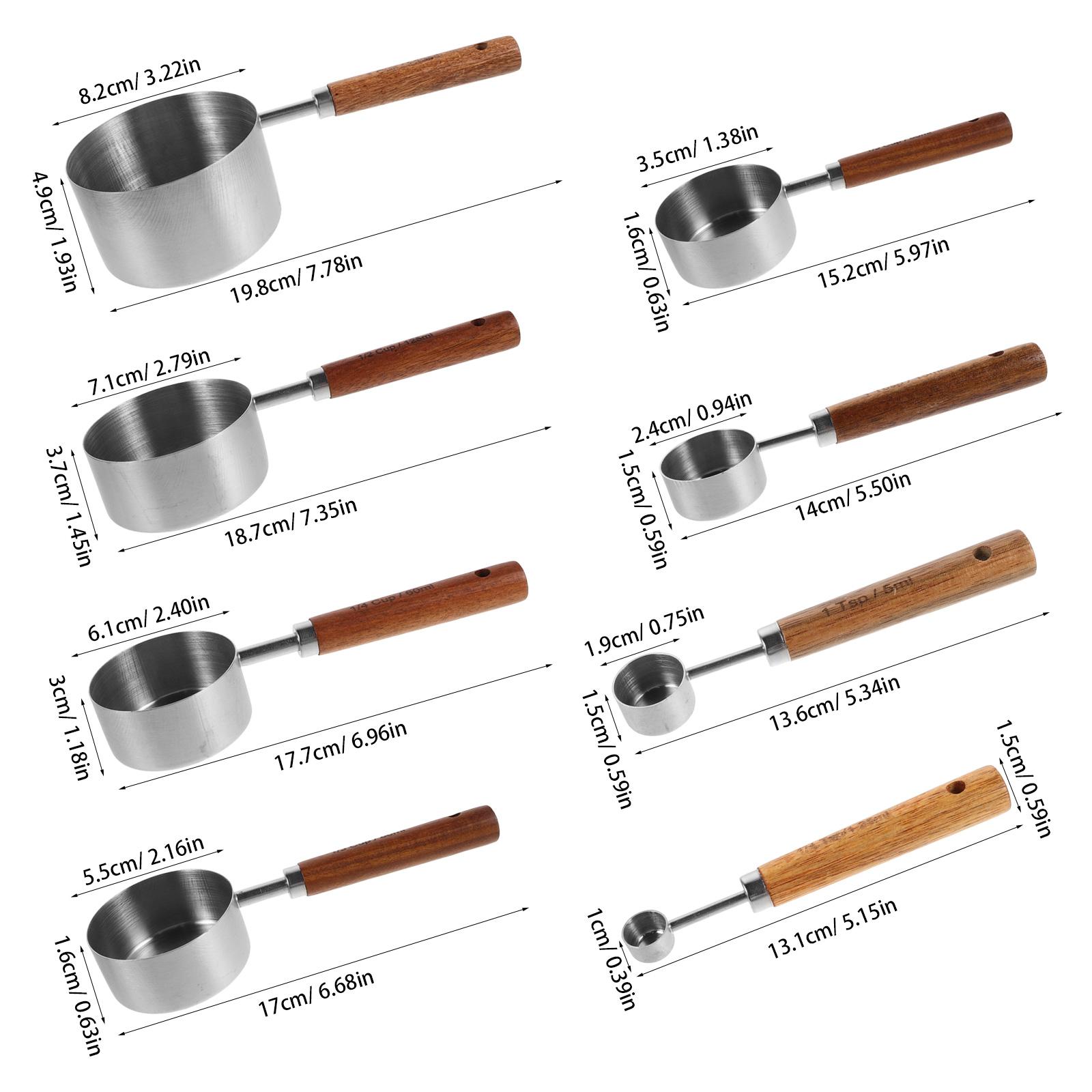 8Pcs Stainless Steel Kitchen Measuring Spoons Cups Set Wooden Handle for Baking Cooking Precise Liquid Dry Ingredient Measuring серебряный
8Pcs Stainless Steel Kitchen Measuring Spoons Cups Set Wooden Handle for Baking Cooking Precise Liquid Dry Ingredient Measuring серебряный