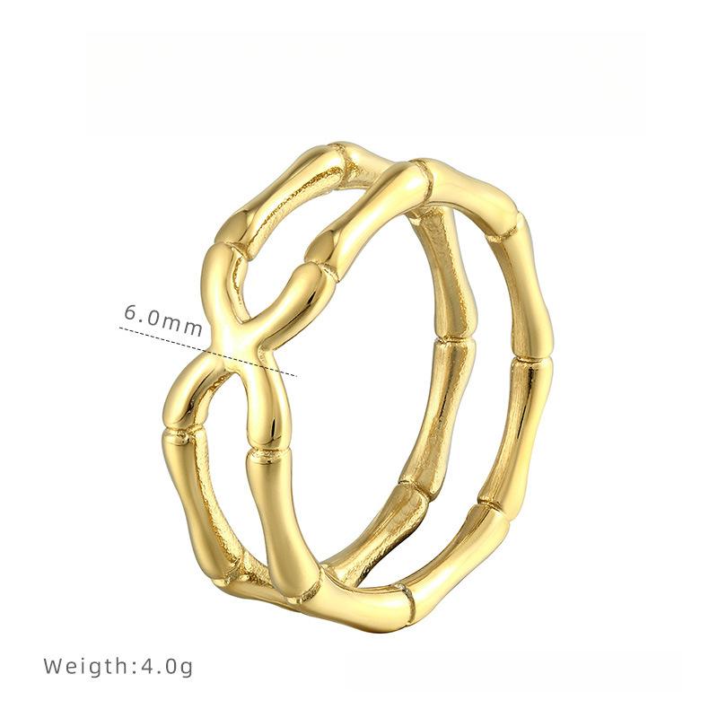 Gaosheng Двухслойное бамбуковое кольцо Нишевый дизайн Парные кольца Титановая сталь Гальваническое покрытие Кольцо 9
Gaosheng Двухслойное бамбуковое кольцо Нишевый дизайн Парные кольца Титановая сталь Гальваническое покрытие Кольцо 9