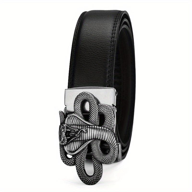 Men’s Cobra Alloy Automatic Buckle Vintage Design Belts Luxury Genuine Leather Waistband for Business Casual Black Brown Belts 130cm
Men’s Cobra Alloy Automatic Buckle Vintage Design Belts Luxury Genuine Leather Waistband for Business Casual Black Brown Belts 130cm