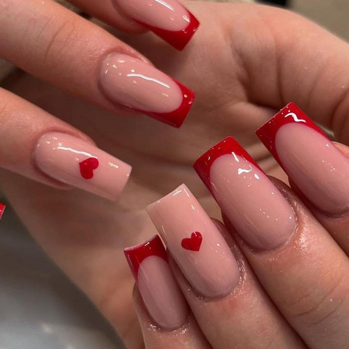 Wine Red French Heart Luxury Square Press-On Nails - Removable European & American Style Nail Art Pieces
Wine Red French Heart Luxury Square Press-On Nails - Removable European & American Style Nail Art Pieces