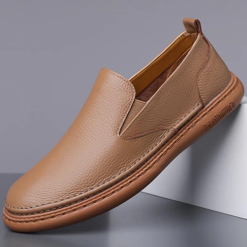 New Men Genuine Leather Casual Shoes Concise Soft Sole Flat Shoes Fashion Slip-on Loafers 38 коричневый
New Men Genuine Leather Casual Shoes Concise Soft Sole Flat Shoes Fashion Slip-on Loafers 38 коричневый