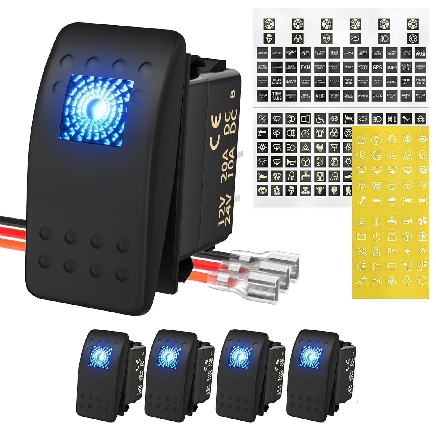 DaierTek 5PCS морской лодочный тумблер 12 В светодиодный водонепроницаемый тумблер 12 В для UTV SPST 3-контактный ВКЛ/ВЫКЛ с наклейкой
DaierTek 5PCS морской лодочный тумблер 12 В светодиодный водонепроницаемый тумблер 12 В для UTV SPST 3-контактный ВКЛ/ВЫКЛ с наклейкой