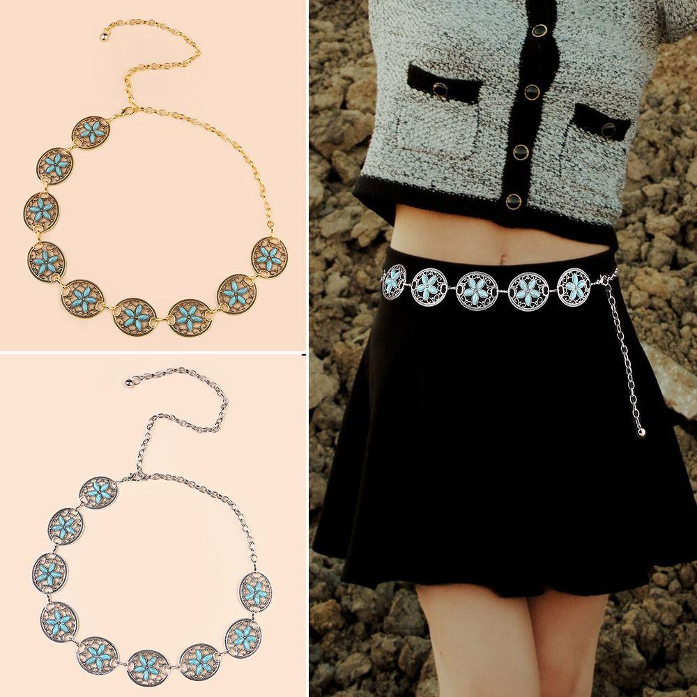 Jewelry Casual Trouser Dress Belts Geometric Metal Chain Waistband Waist Strap Turquoise Decor Belt
Jewelry Casual Trouser Dress Belts Geometric Metal Chain Waistband Waist Strap Turquoise Decor Belt