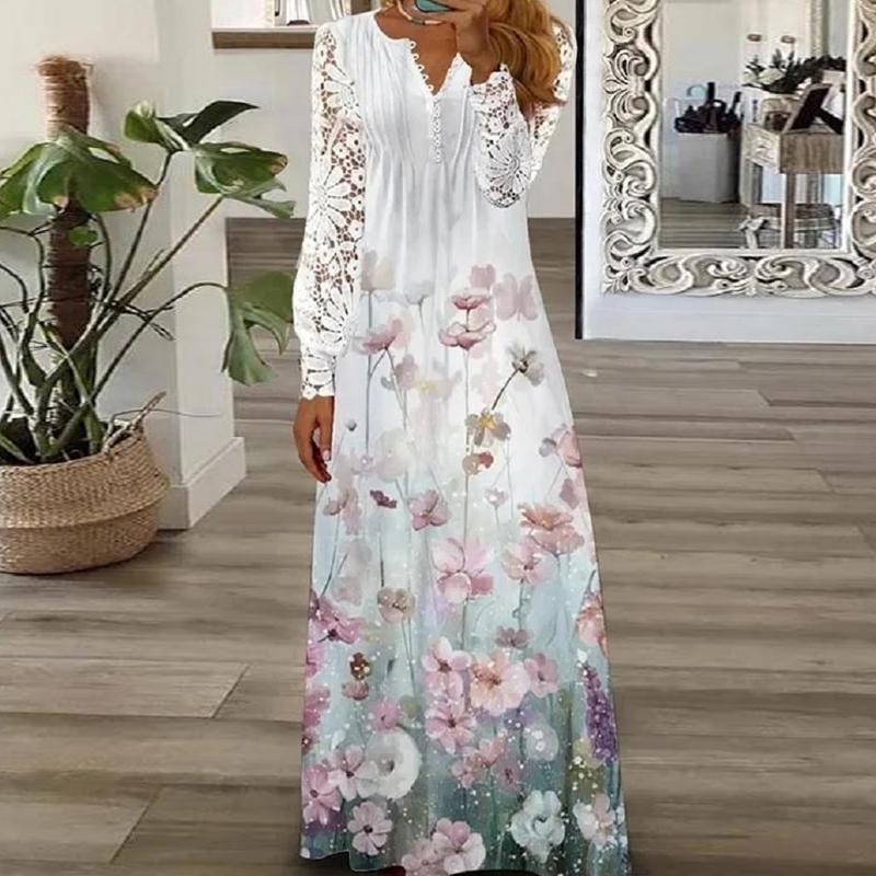 Elegant Hook Flower Hollow Lace Dress Women Spring Summer Fashion Lace-up Long Dress Woman Casual Long Sleeve White Dresses 4XL цветочный
Elegant Hook Flower Hollow Lace Dress Women Spring Summer Fashion Lace-up Long Dress Woman Casual Long Sleeve White Dresses 4XL цветочный