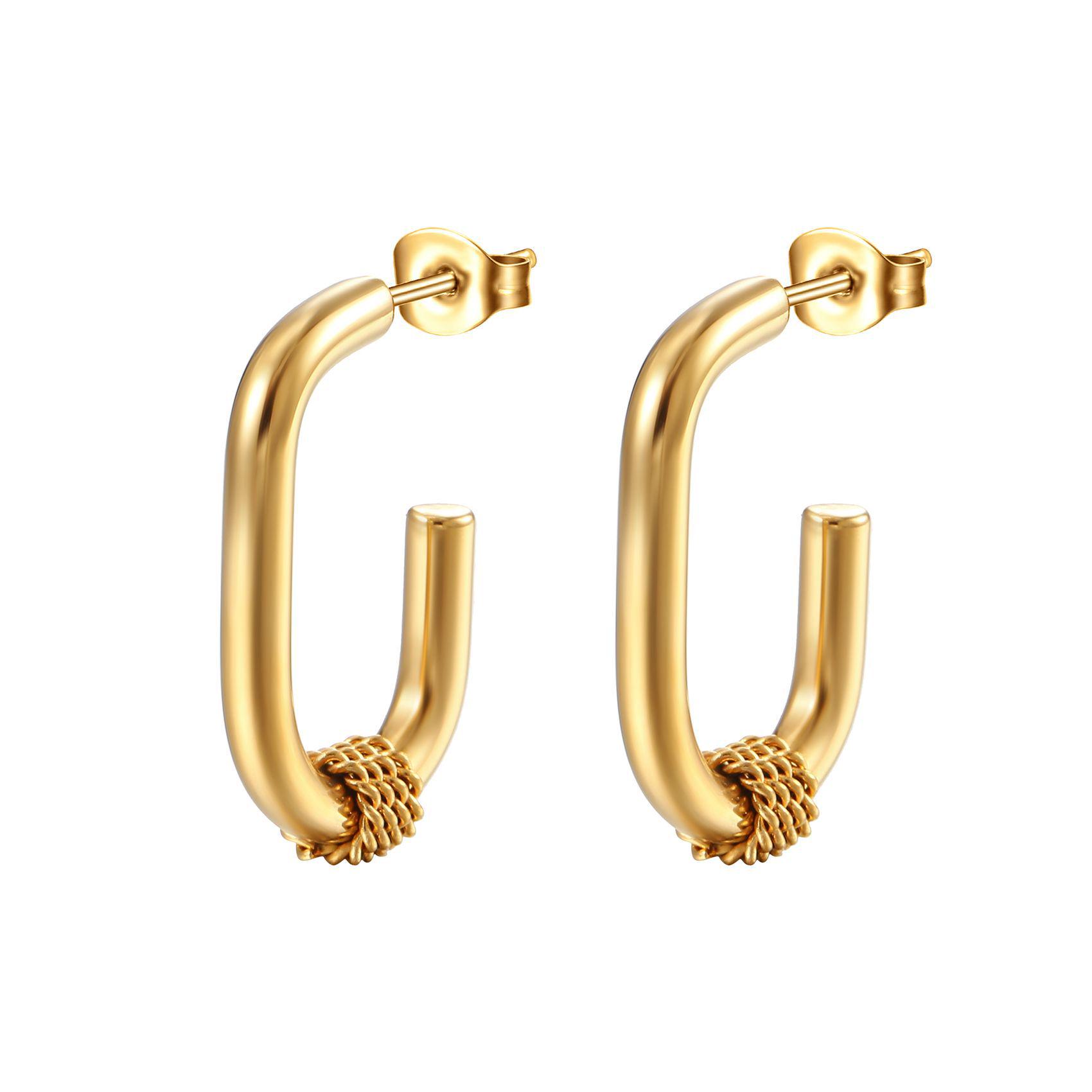 INS-Style European & American Oval Earrings - 18K Gold Stainless Steel Trendy Geometric Design for Women
INS-Style European & American Oval Earrings - 18K Gold Stainless Steel Trendy Geometric Design for Women