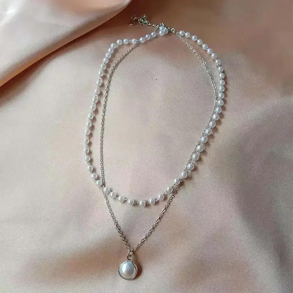 Women s Double Layer Pearl Beaded Pendant Choker Necklace, Gothic Chain Fashion Jewelry for Women
Women s Double Layer Pearl Beaded Pendant Choker Necklace, Gothic Chain Fashion Jewelry for Women