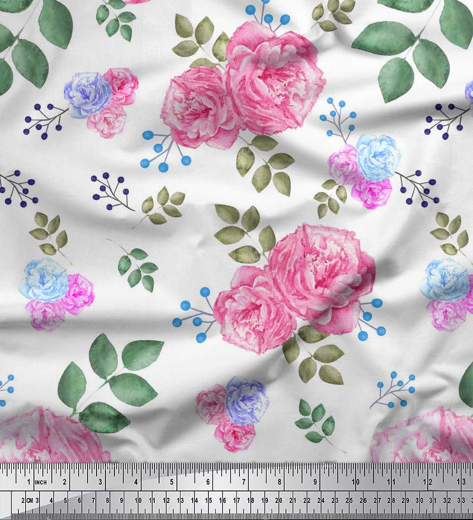 Тканина Soimoi Japan Crepe Satin Тканина з принтом «Ягоди, листя та півонія» на метр 42 дюйма 42 Inch Wide - Poly Crepe білий
Тканина Soimoi Japan Crepe Satin Тканина з принтом «Ягоди, листя та півонія» на метр 42 дюйма 42 Inch Wide - Poly Crepe білий