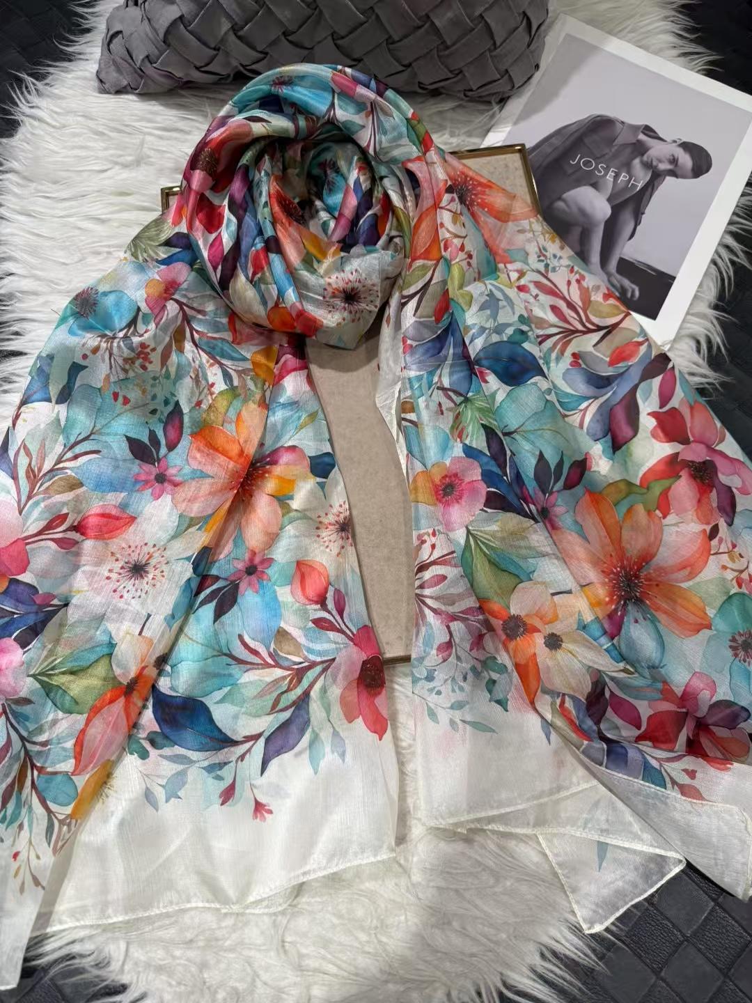 Orange Blue Women 100% Mulberry Silk Scarf Elegant Floral Long Pure Silk Scarf Summer Beach Silk Shawl Wrap Hijab Scarf Bufanda
Orange Blue Women 100% Mulberry Silk Scarf Elegant Floral Long Pure Silk Scarf Summer Beach Silk Shawl Wrap Hijab Scarf Bufanda