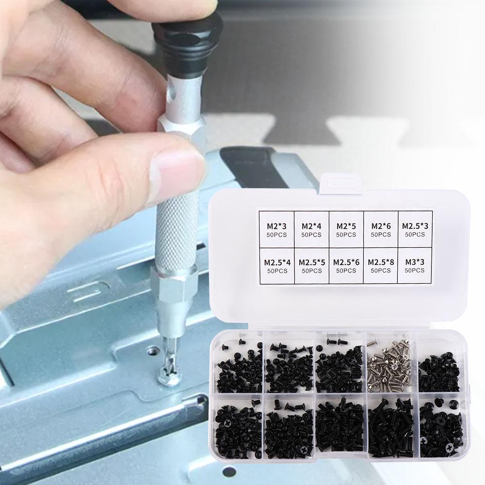 500Pcs M2 M2.5 M3 Laptop Screws Set Universal Screws Assortment Kit RC Screw Box Kit PC Case 500pcs
500Pcs M2 M2.5 M3 Laptop Screws Set Universal Screws Assortment Kit RC Screw Box Kit PC Case 500pcs
