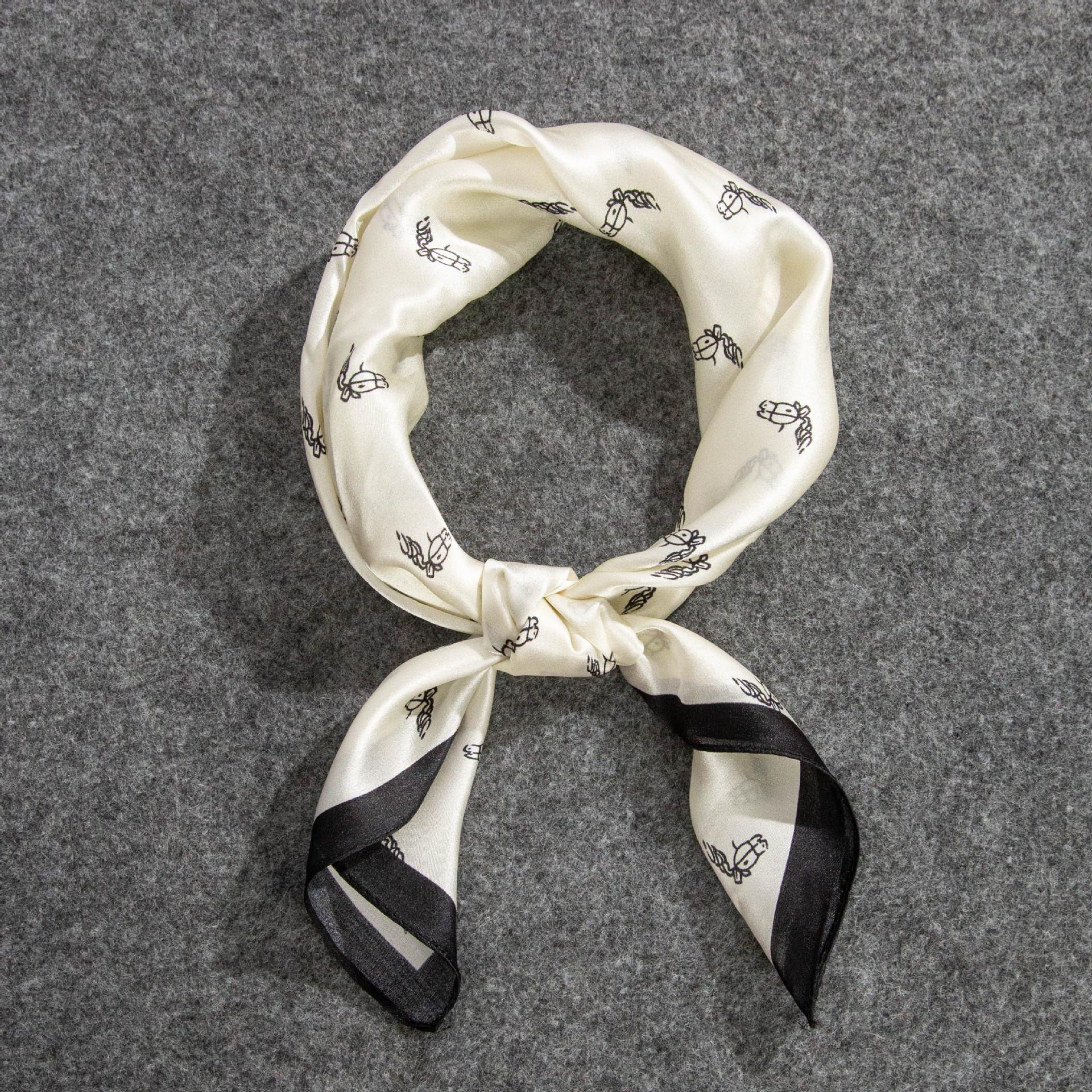 Оформление: Шарф из 100% шелка тутового шелкопряда - Женский весенне-летний шелковый квадратный шарф, повязка на голову, лента для волос, платок