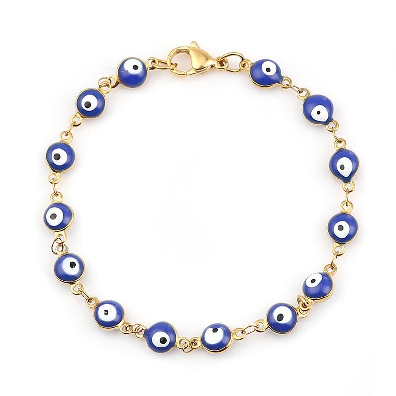 304 Stainless Steel Bracelets Gold Color Link Chain Multicolor Evil Eye Enamel Bracelets For Women Man Gift 19.2cm ,1 Piece 19.2cm Long
304 Stainless Steel Bracelets Gold Color Link Chain Multicolor Evil Eye Enamel Bracelets For Women Man Gift 19.2cm ,1 Piece 19.2cm Long