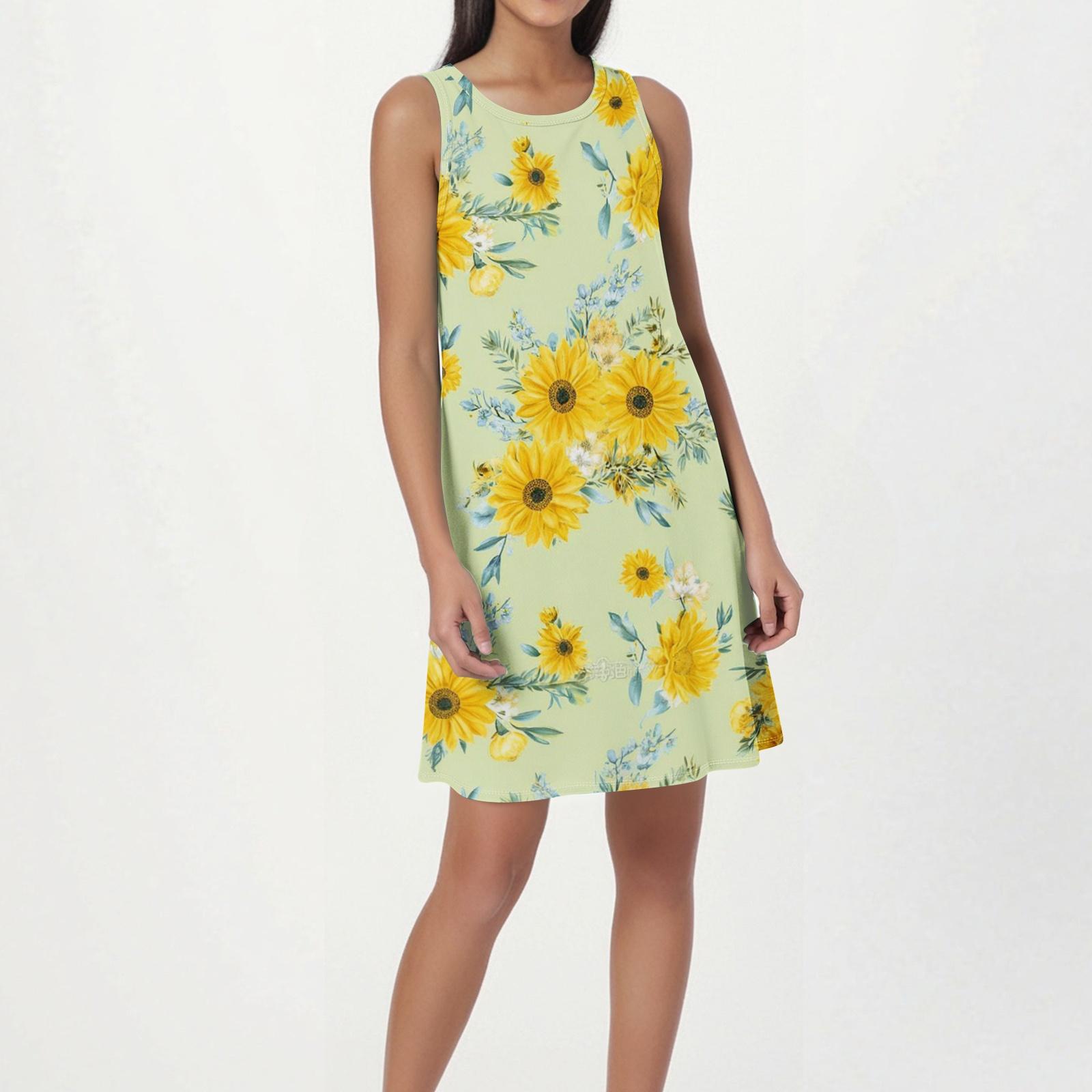 Women s Fashion Beach Dress Sleeveless Round Neck Floral Print Dress XL жовтий
Women s Fashion Beach Dress Sleeveless Round Neck Floral Print Dress XL жовтий