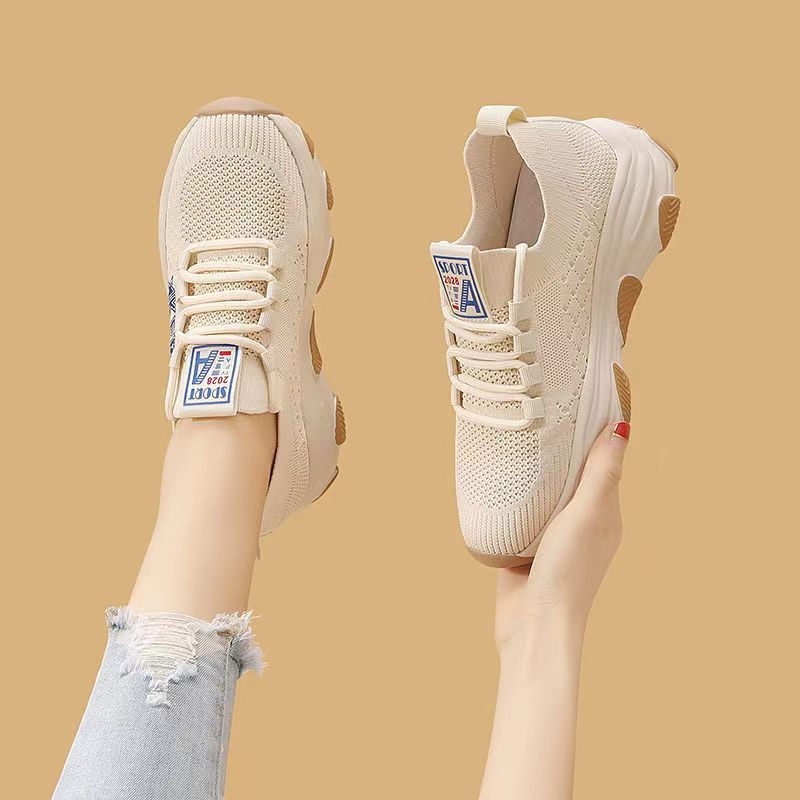 Women s Shoes Spring New Style Flying Knit Casual Shoes Thick Sole Slim Dad Shoes Lightweight Soft Sole Sports Shoes Single Shoes 40
Women s Shoes Spring New Style Flying Knit Casual Shoes Thick Sole Slim Dad Shoes Lightweight Soft Sole Sports Shoes Single Shoes 40