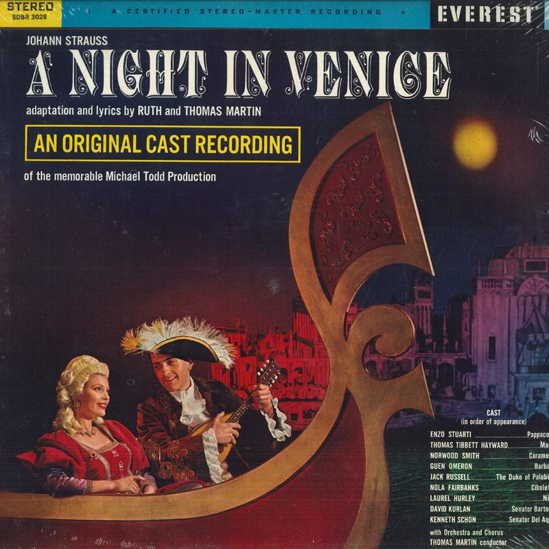 LP Record JOHANN STRAUSS RUTH MARTIN THOMAS A Night in Venice An Original Cast SDBR3028 EVEREST US Classical Used
LP Record JOHANN STRAUSS RUTH MARTIN THOMAS A Night in Venice An Original Cast SDBR3028 EVEREST US Classical Used