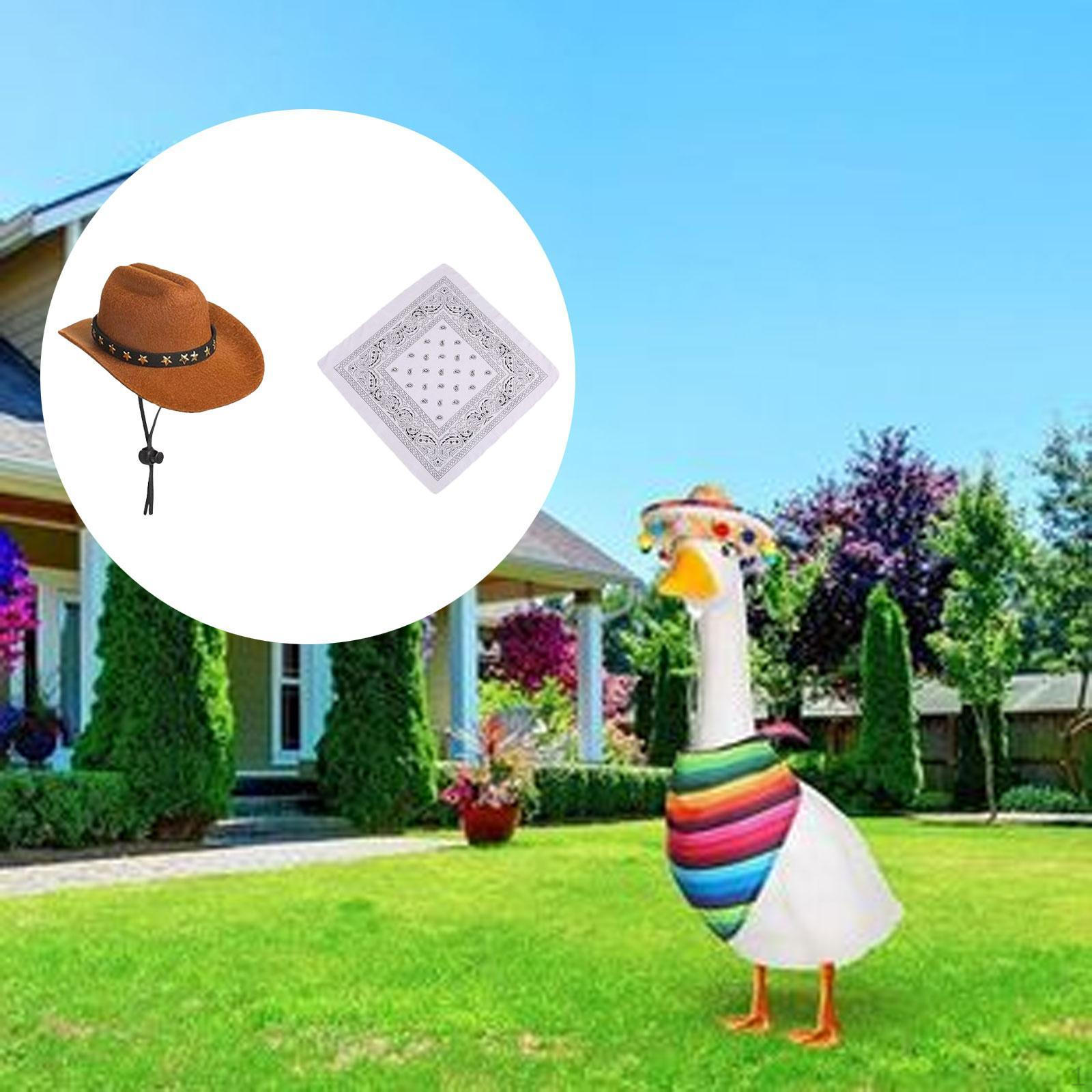 Костюм гуся для украшения газона с ковбойской шляпой и банданой White suit
Костюм гуся для украшения газона с ковбойской шляпой и банданой White suit