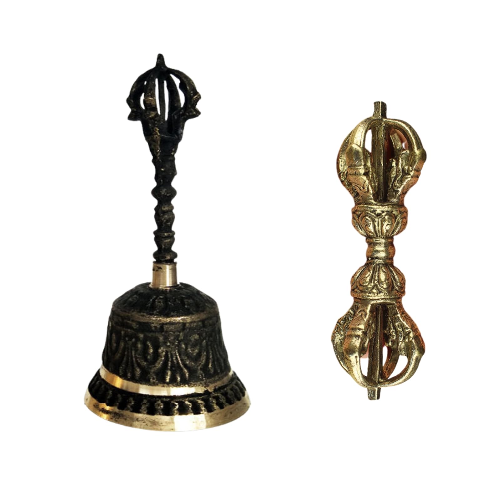 S.T.S.G. Vajra Bell and Five-Pronged Vajra Set (2 pieces) - Buddhist Ritual Tools, Buddhist Altarware, Ceremonial Purification, Meditation, Amulet, Pr
S.T.S.G. Vajra Bell and Five-Pronged Vajra Set (2 pieces) - Buddhist Ritual Tools, Buddhist Altarware, Ceremonial Purification, Meditation, Amulet, Pr