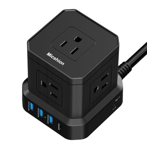 Micshion 1m Extension Cord with Type-C and USB Outlets (2400W Total), 3 USB-A Ports, Lightning Protection, Portable, Portable, Power Strip with USB, C
Micshion 1m Extension Cord with Type-C and USB Outlets (2400W Total), 3 USB-A Ports, Lightning Protection, Portable, Portable, Power Strip with USB, C