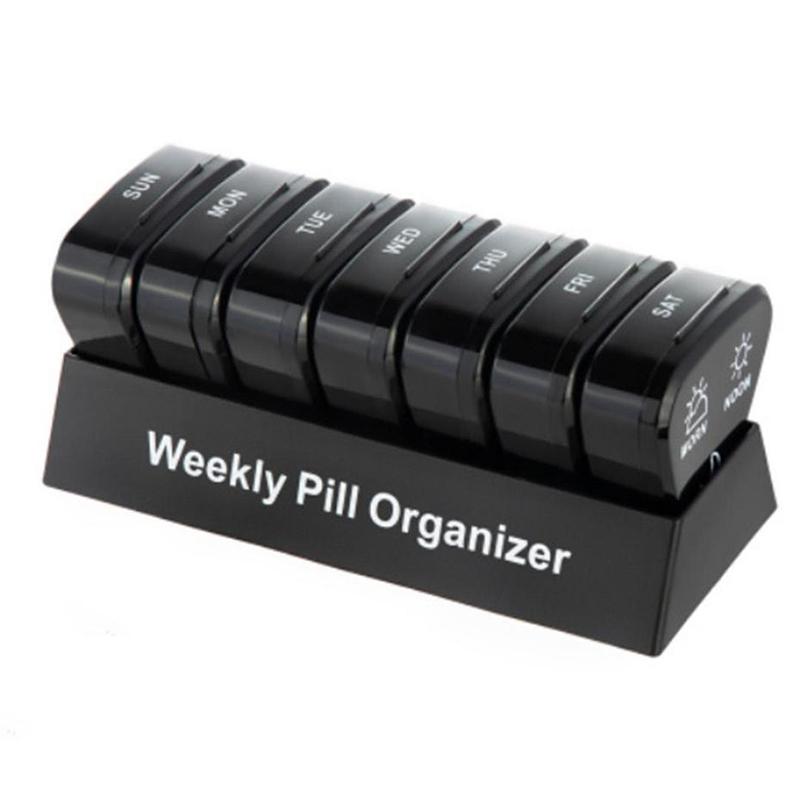 21027 Portable PP Daily Pill Case 2 Times A Day 7 Day Seal Pill Box Holder Easy-Open Weekly Medicine Organizer (No FDA,BPA Free) Black 
21027 Portable PP Daily Pill Case 2 Times A Day 7 Day Seal Pill Box Holder Easy-Open Weekly Medicine Organizer (No FDA,BPA Free) Black