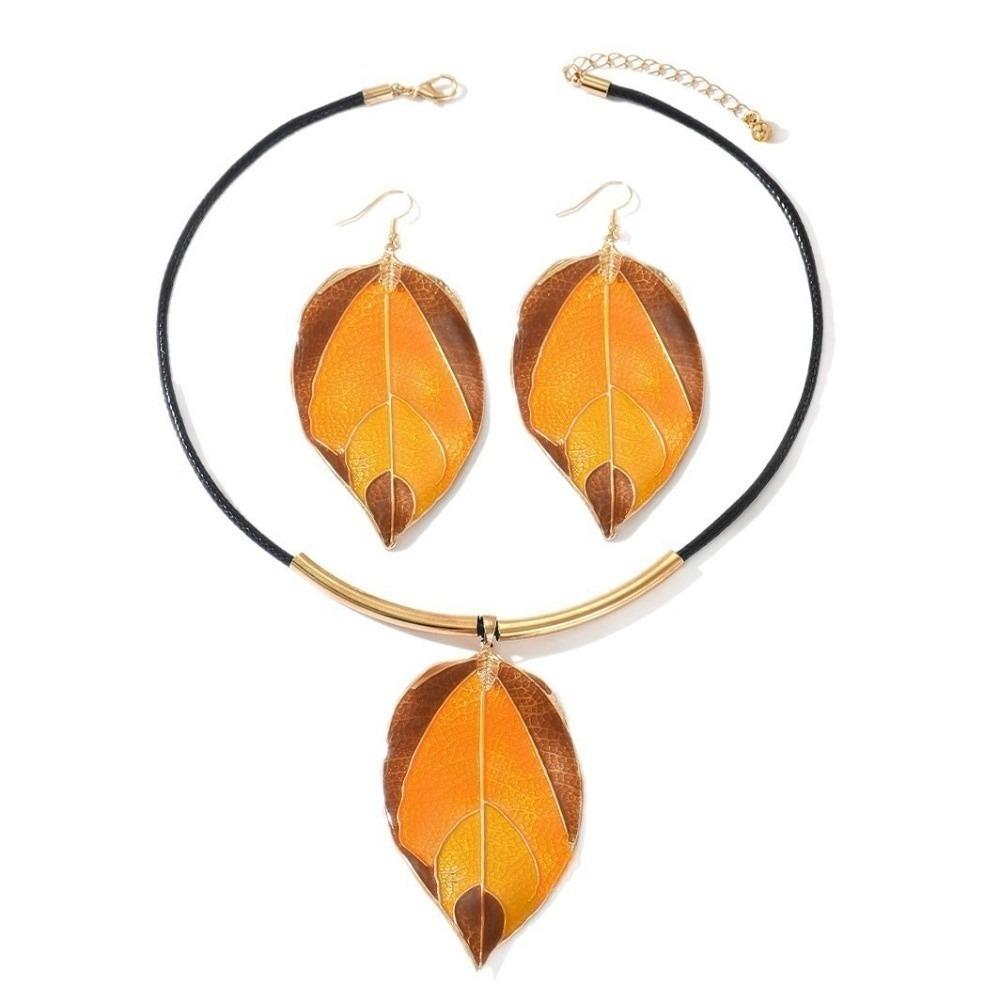 Exaggerated Design Enamel Necklace Earings Circular Tubes Leaves Shaped Jewelry set Party коричневый
Exaggerated Design Enamel Necklace Earings Circular Tubes Leaves Shaped Jewelry set Party коричневый