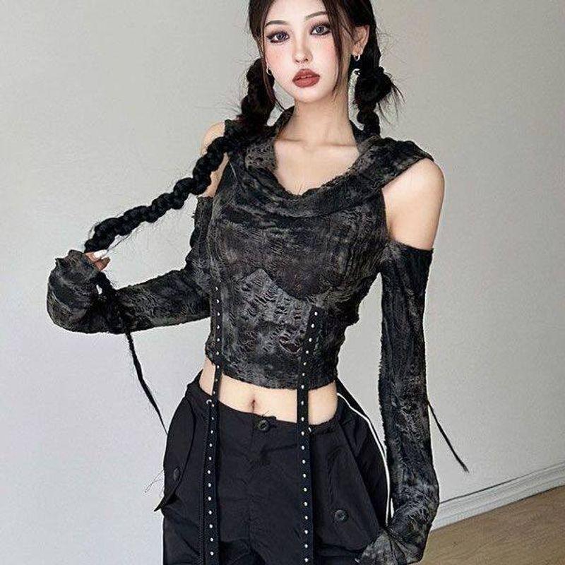 Pure Desire Style Y2K Cool and Spicy Assassin Style Hooded Off-Shoulder Spring and Autumn Women s Long Sleeve T-Shirt Versatile Slim Fit Short Top Black S
Pure Desire Style Y2K Cool and Spicy Assassin Style Hooded Off-Shoulder Spring and Autumn Women s Long Sleeve T-Shirt Versatile Slim Fit Short Top Black S