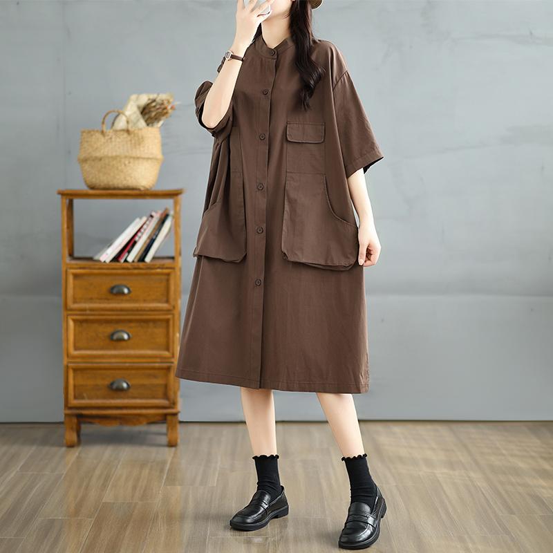 DIMANAF Новое летнее платье больших размеров 2025 Женское базовое винтажное повседневное платье-блузка с коротким рукавом Свободное на пуговицах L коричневый
DIMANAF Новое летнее платье больших размеров 2025 Женское базовое винтажное повседневное платье-блузка с коротким рукавом Свободное на пуговицах L коричневый