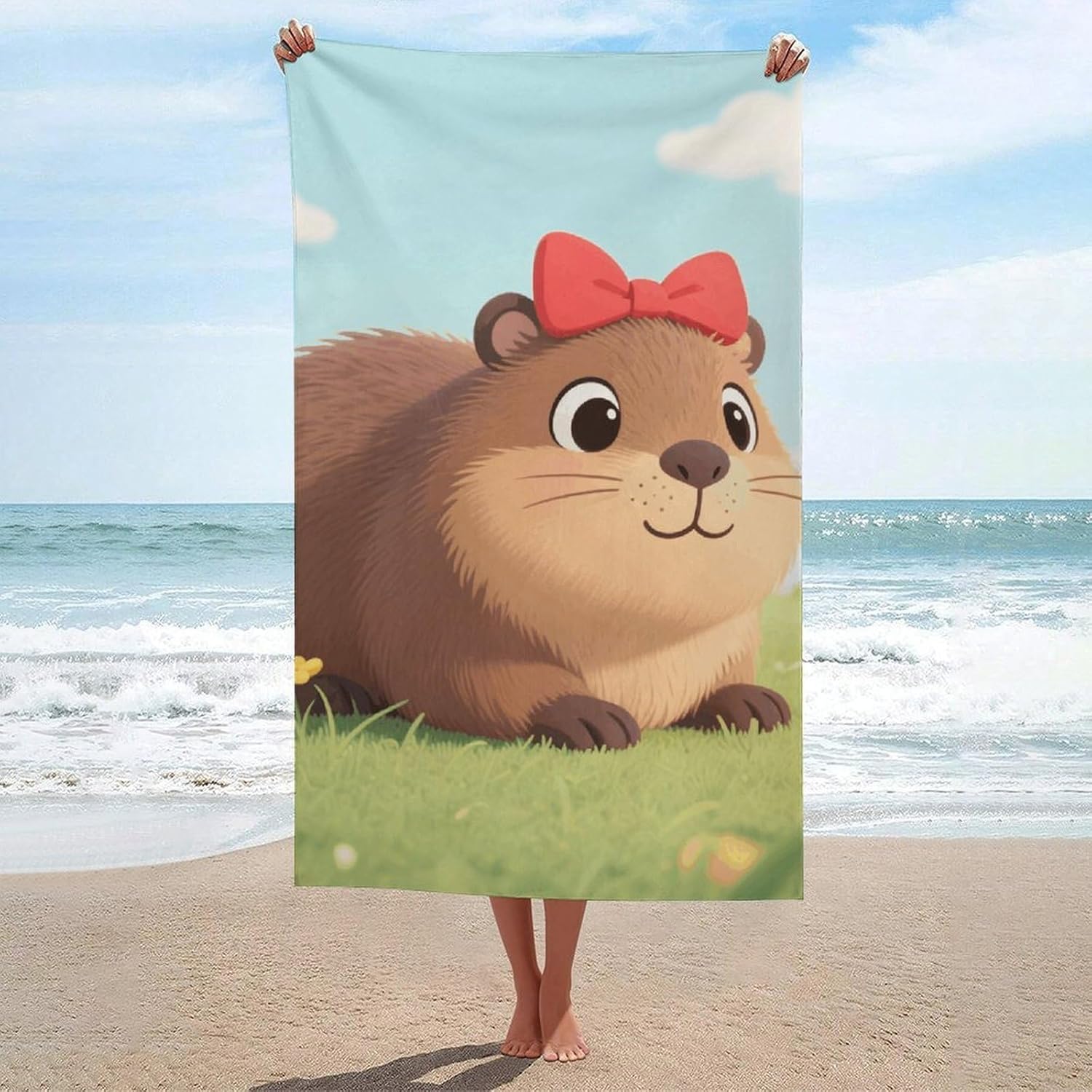 Artistic Cute Capybara Beach Towel, Summer Animal Pattern Quick Dry Absorbent, Large Sandproof Travel Pool Essentials W30*H60(CM)
Artistic Cute Capybara Beach Towel, Summer Animal Pattern Quick Dry Absorbent, Large Sandproof Travel Pool Essentials W30*H60(CM)