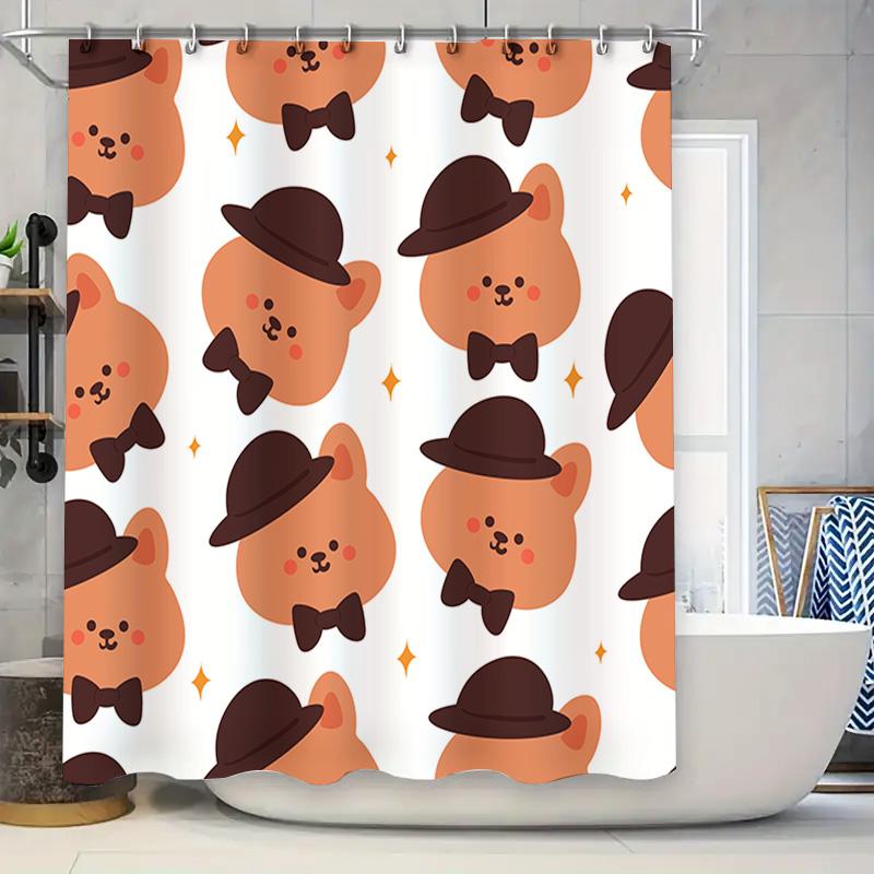 Stylish Bath Shower Curtain Featuring Adorable Bear Pattern With Hats Easy Installation For Bathroom Decorations! W60H190(CM)-1 Pcs
Stylish Bath Shower Curtain Featuring Adorable Bear Pattern With Hats Easy Installation For Bathroom Decorations! W60H190(CM)-1 Pcs