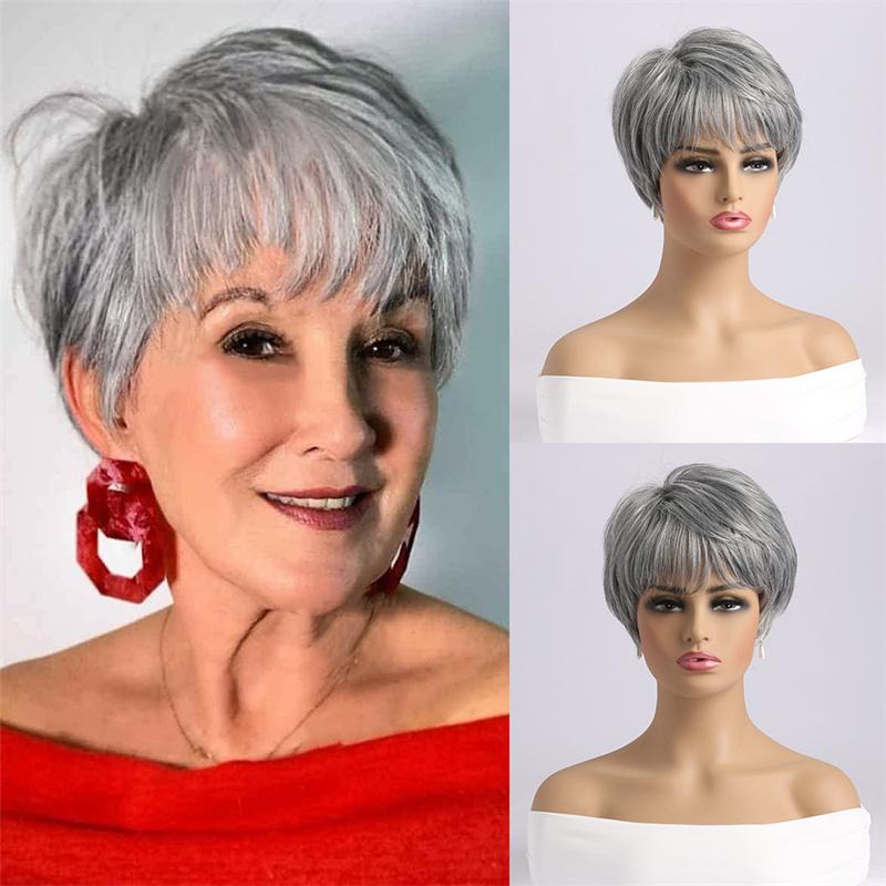 Synthetic Short Wig for Women Natural Wigs with Bangs Grandmother Gifts Old Lady Costume Daily Cosplay Grandma Use
Synthetic Short Wig for Women Natural Wigs with Bangs Grandmother Gifts Old Lady Costume Daily Cosplay Grandma Use