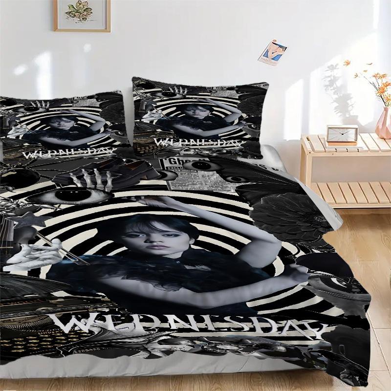 3pcs Wednesday Addams Cover Set, 1 Cover + 2 Pillowcases (No Insert), Bedding for All Seasons, Bedding,Bedroom Decor yy250922075 135x200cm
3pcs Wednesday Addams Cover Set, 1 Cover + 2 Pillowcases (No Insert), Bedding for All Seasons, Bedding,Bedroom Decor yy250922075 135x200cm