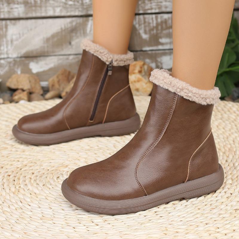 Soft Sole Cotton Boots Winter New Round Toe Side Zipper Platform Anti-Slip Wear-Resistant Flat Booties 40 темно-коричневого кольору
Soft Sole Cotton Boots Winter New Round Toe Side Zipper Platform Anti-Slip Wear-Resistant Flat Booties 40 темно-коричневого кольору
