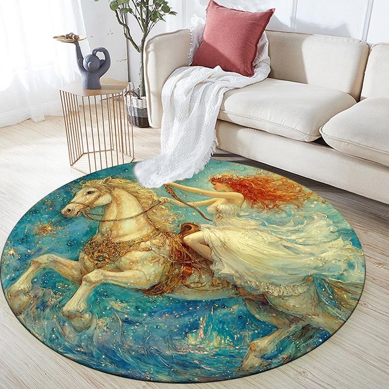 Beauty and Unicorn Round Area Rug,Carpet Rug for Living Room Bedroom Sofa Playroom Decor,Non-slip Floor Mat 80cmx80cm
Beauty and Unicorn Round Area Rug,Carpet Rug for Living Room Bedroom Sofa Playroom Decor,Non-slip Floor Mat 80cmx80cm